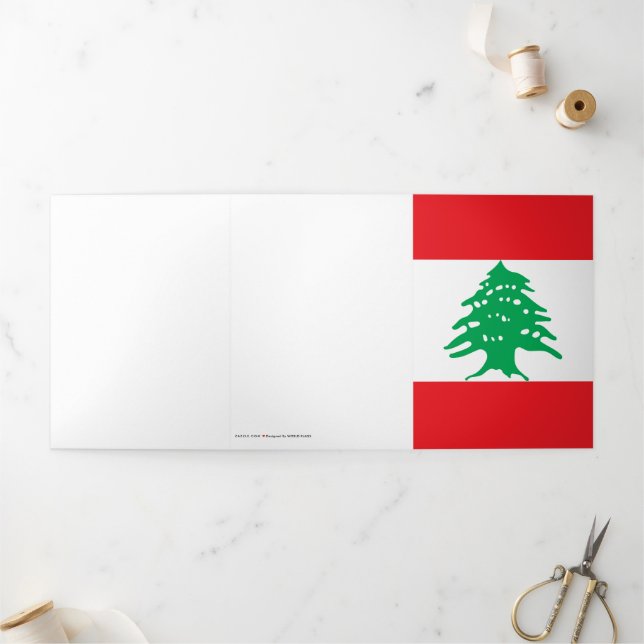 Carte Trois Volets Drapeau libanais (Extérieur)