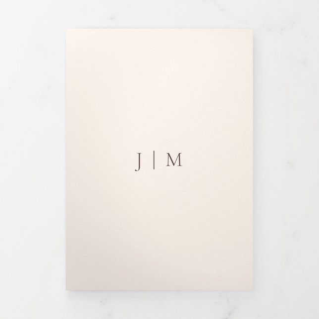 Carte Trois Volets Formal Chocolate Brown Modern Wedding (Page de couverture)