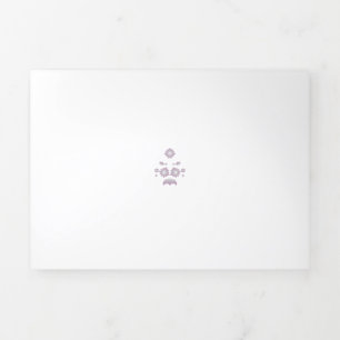 Carte Trois Volets Lait blanc classique Rose décoratif