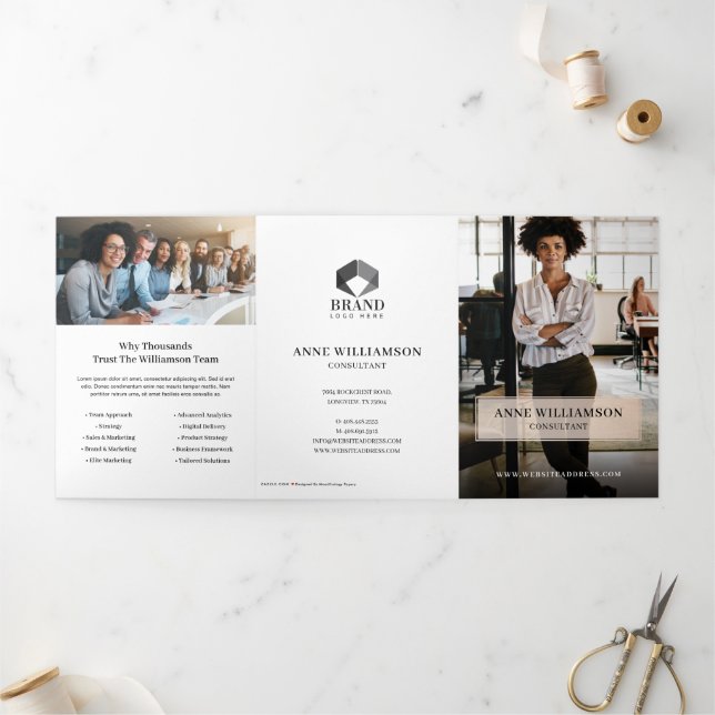 Carte Trois Volets Marketing et ventes professionnels et minimes (Extérieur)