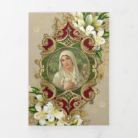 Masse religieuse Offrant Virgin Mary Tri-Fold Card