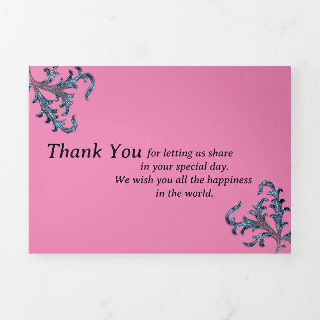 Carte Trois Volets Merci Souhaitant inviter le mariage (Page de couverture)