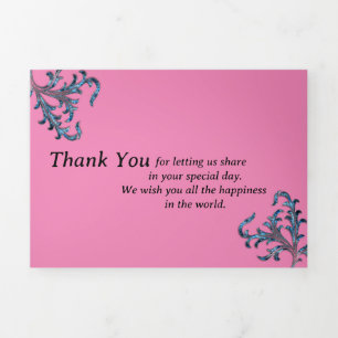 Carte Trois Volets Merci Souhaite inviter le mariage Tri-Fold C