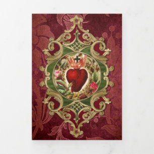 Carte Trois Volets Messe religieuse Offrant Vierge Marie Jésus