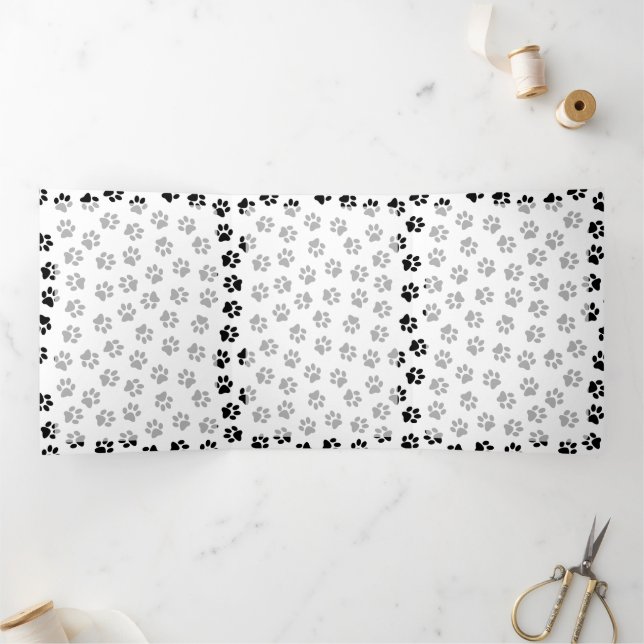 Carte Trois Volets Motif De Pâtes, Paniers De Chien, Paniers De Chat, (Intérieur)