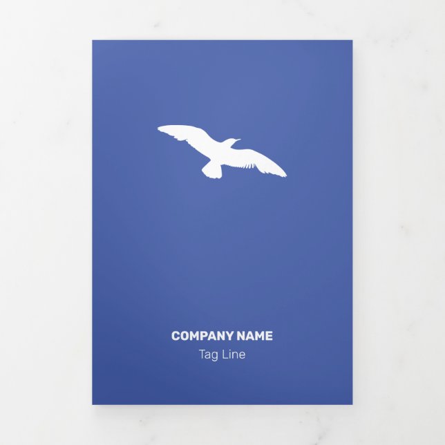 Carte Trois Volets Oiseau volant plat monochrome moyen (Page de couverture)