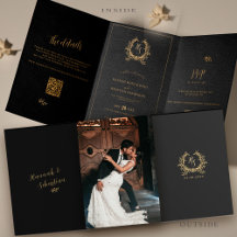 Or Noir Photo Code QR Réponse Détails Mariage