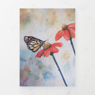 Carte Trois Volets Peinture de papillon commandée