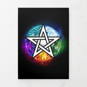 Carte Trois Volets pentagramme du Wiccan