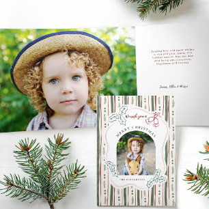 Carte Trois Volets Photo de Noël drôle et fantaisiste avec des bandes