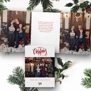 Carte Trois Volets Photo de typographie calligraphique Joyeux Noël ro