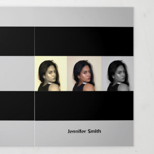 Carte Trois Volets Présentation de l'artiste moderne gris classique