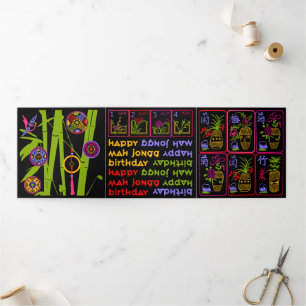 Carte Trois Volets Saisons Mah Jongg Anniversaire