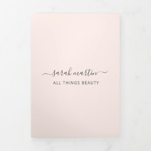 Carte Trois Volets Salon de beauté Business Blush Pink Trifold Brochu
