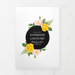 Carte Trois Volets Salon de beauté Floral minimal Suite d'affaires