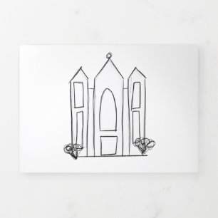 Carte Trois Volets Temple mormon simple moderne LDS Salt Lake City