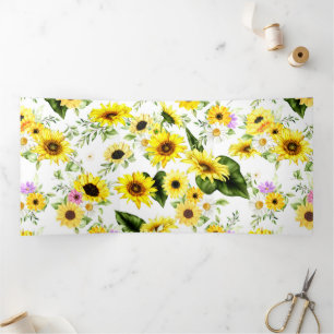 Carte Trois Volets Tournesol d'aquarelle 7