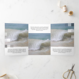 Carte Trois Volets Transparence contemporaine en blanc fin