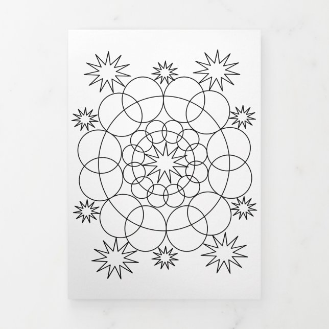 Carte Trois Volets Trifold Card - Livret Mandala en couleur (Page de couverture)