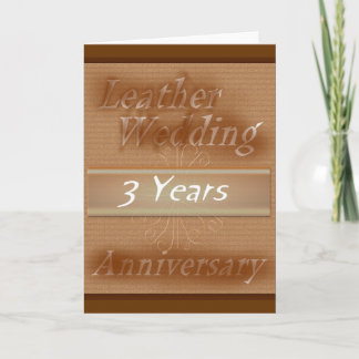 Carte Troisième cuir de ~ d'anniversaire de mariage