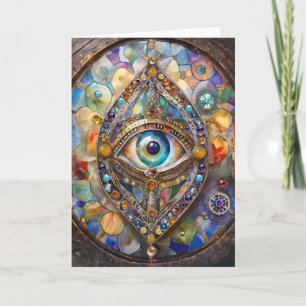 Carte Troisième œil sur verre et bronze