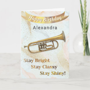 Carte Trompette Instrument de Musique Anniversaire Perso