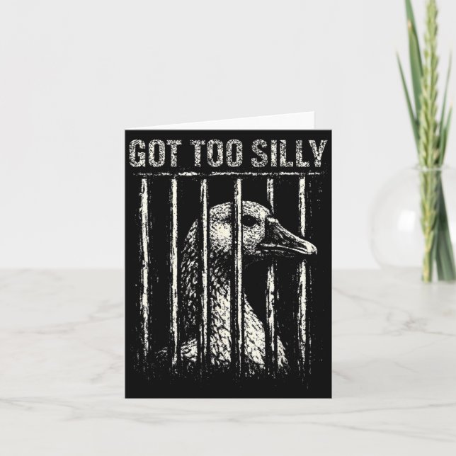 Carte Trop bête Meme d'oie drôle de prison en détresse (Devant)