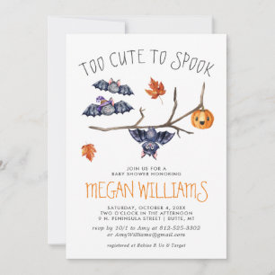 Carte Trop mignon pour effrayer Fête de bébé Chauves-s
