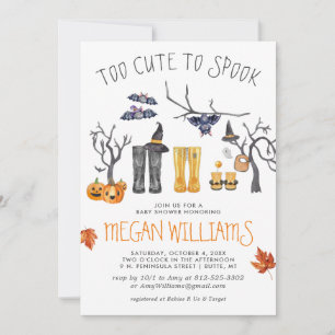 Carte Trop mignon pour faire peur   Baby Shower Hallowee