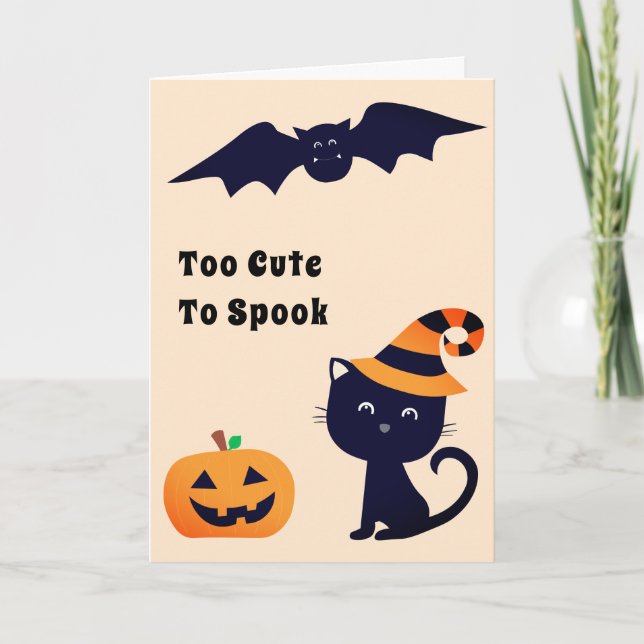 Carte Trop mignon Pour Parler Citrouille Chat Chat Avec  (Devant)