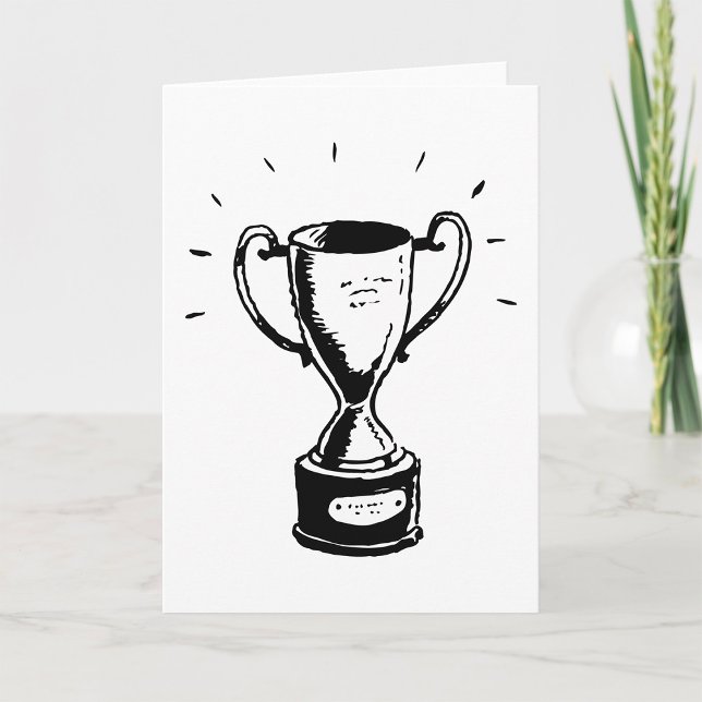 Carte Trophée à main Retro Black and White (Créateur téléchargé)