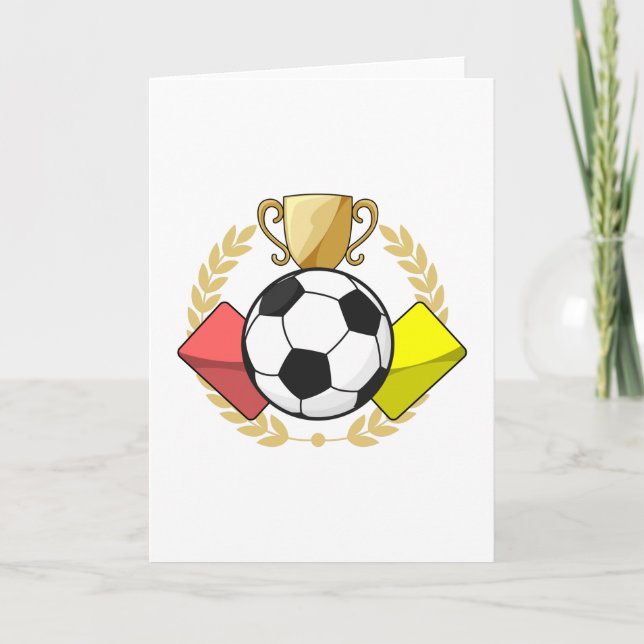 Carte Trophée de football rouge et jaune (Devant)