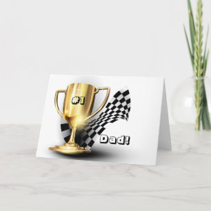 Carte Trophée d'or simple père Fête des pères