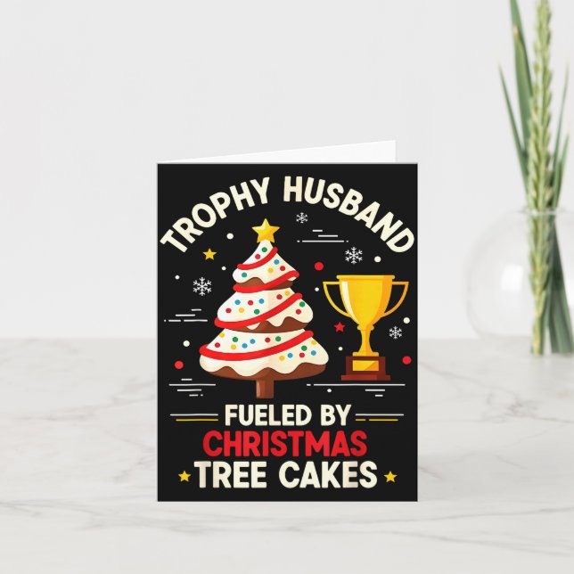 Carte Trophy Retro Husband Fueled By Christmas Tree Cake (Devant)