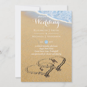 Carte Tropical Beach Love Hearts Dans Le Mariage BUDGET