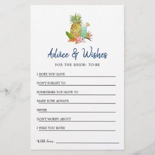 Carte Tropical Bridal shower
