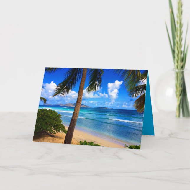 Carte Tropical Caribbean British Virgin Islands Beach (Devant)