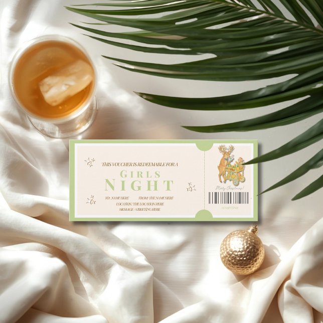 Carte Tropical Christmas Girls Night Voucher (Tropical Christmas Girls Night Voucher Card)