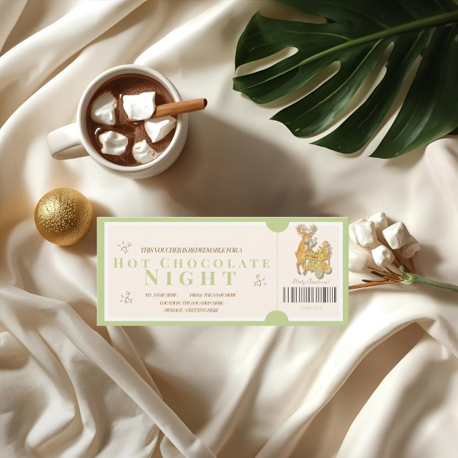 Carte Tropical Christmas Hot Chocolate Voucher (Tropical Christmas Hot Chocolate Voucher Card)