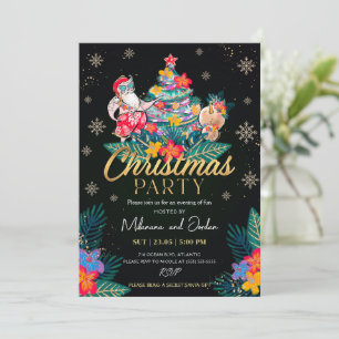 Carte Tropical Christmas Party Invitation