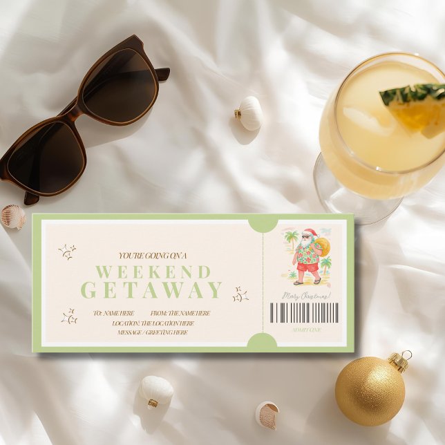 Carte Tropical  Christmas Weekend Getaway Voucher (Tropical Christmas Weekend Getaway Voucher Card)