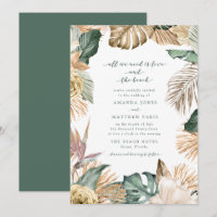 Tropical Floral Love and the Beach Wedding Invitat