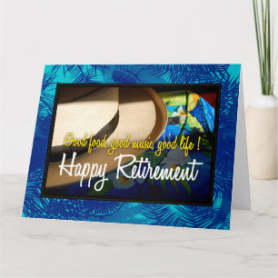 Carte Tropical Happy Retirement dans Blue XL Card