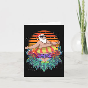 Carte Tropical Hawaïen Été Drôle Père Noël Noël