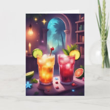 Tropical Holiday Cheers - Festive Cocktail Card