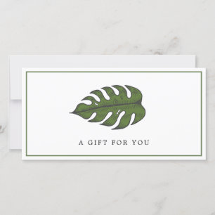 Carte Tropical Palm Leaf Spa Business Cadeau Certificat