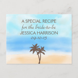 Carte tropicale de recette de Fête de la mariée de