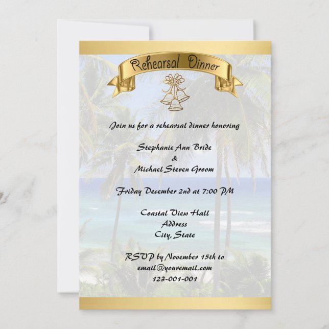 Carte tropicale de répétition de mariage de (Devant)