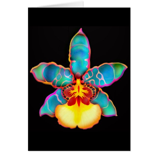 Carte tropicale d'orchidée d'imaginaire (Devant)