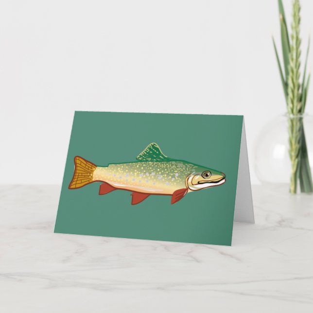 Carte Trout fish birthday art (Devant)